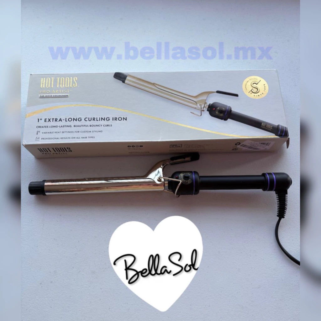 Tenaza Extra Long 24k Gold - Hot Tools Pro Artist - Con Caja