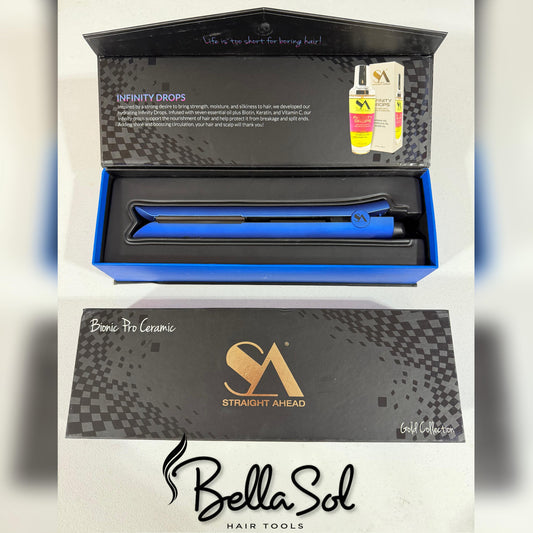 Plancha 1" Pro Elite Cerámica (Azul) | Straight Ahead Beauty - Con Caja