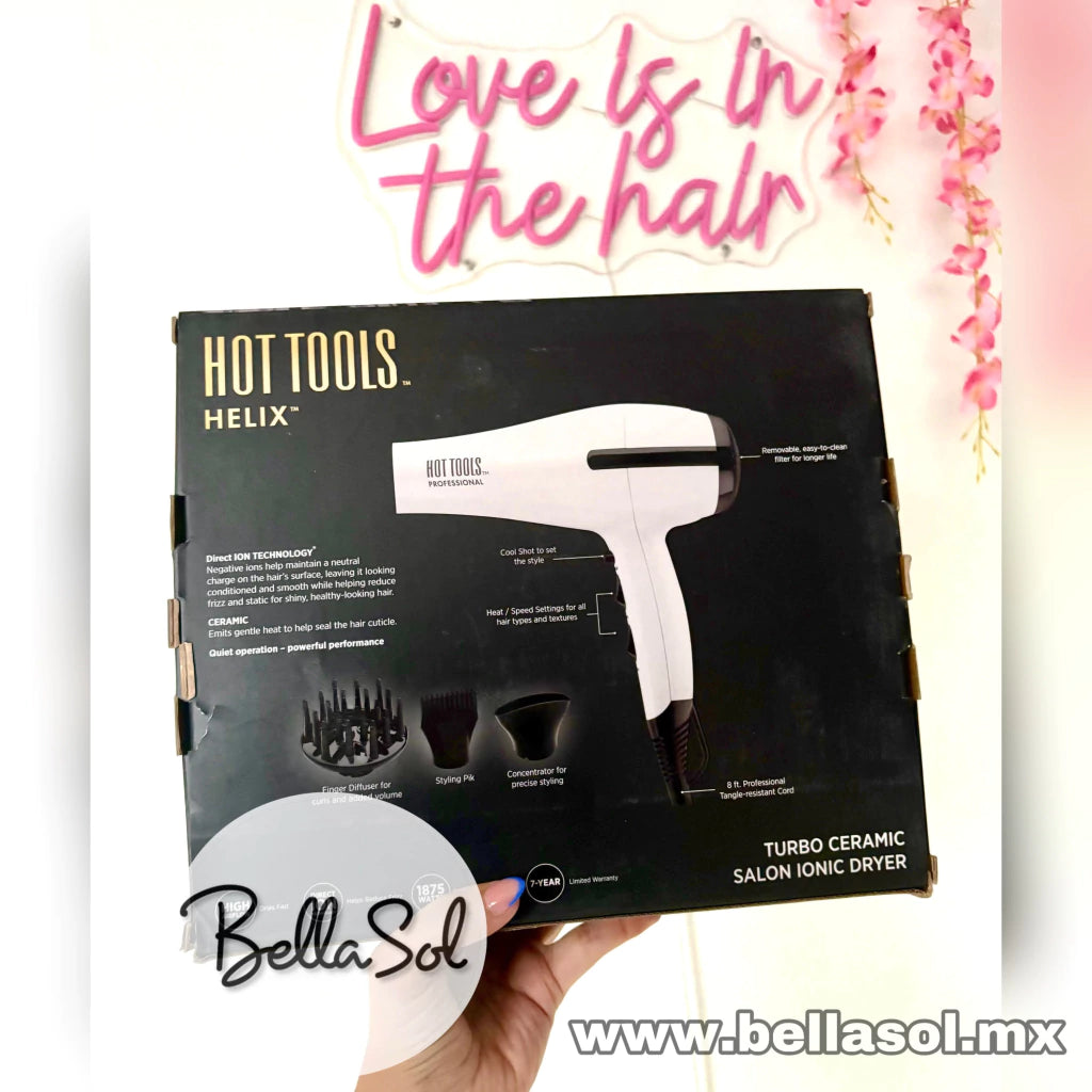Secadora Blanca Turbo Ceramic | Hot Tools Helix - Con Caja