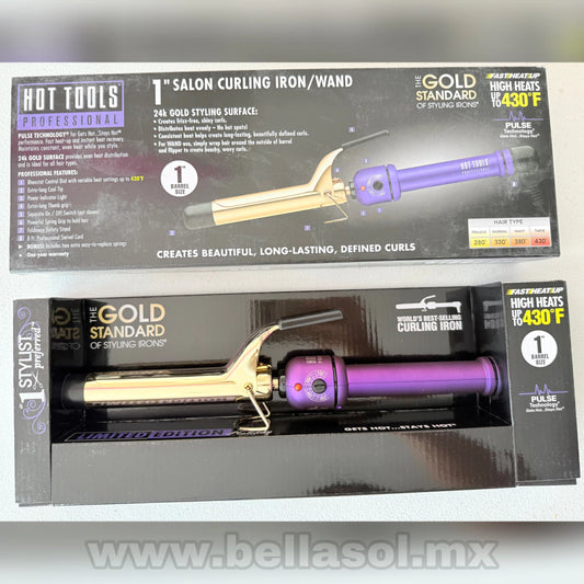Tenaza Morada 1" 24K Gold | Hot Tools Profesional - con Caja