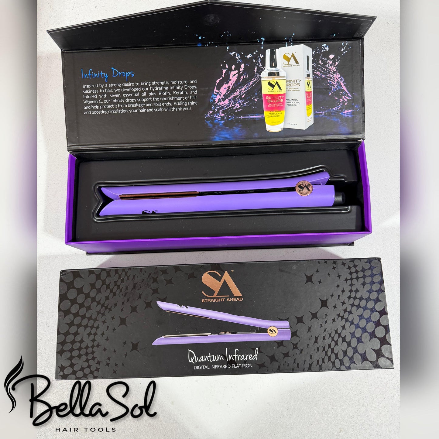 Plancha 1" Quantum Infrared Digital (Morada) | Straight Ahead Beauty - Con Caja