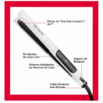 Plancha XL 1” Crystal C | Revlon - Con Caja
