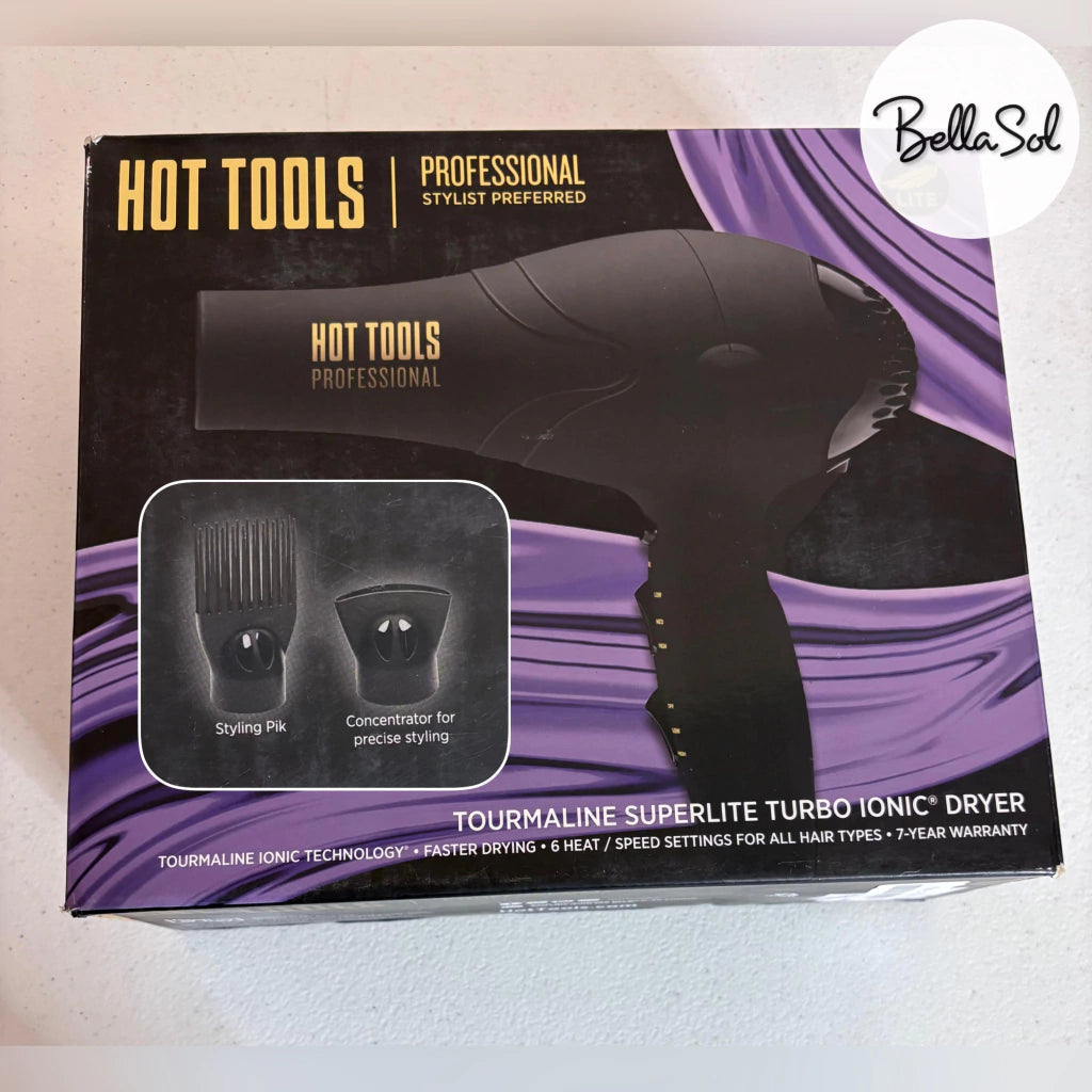 Secadora Negra Mate 2 accesorios | Hot Tools Professional - Con Caja