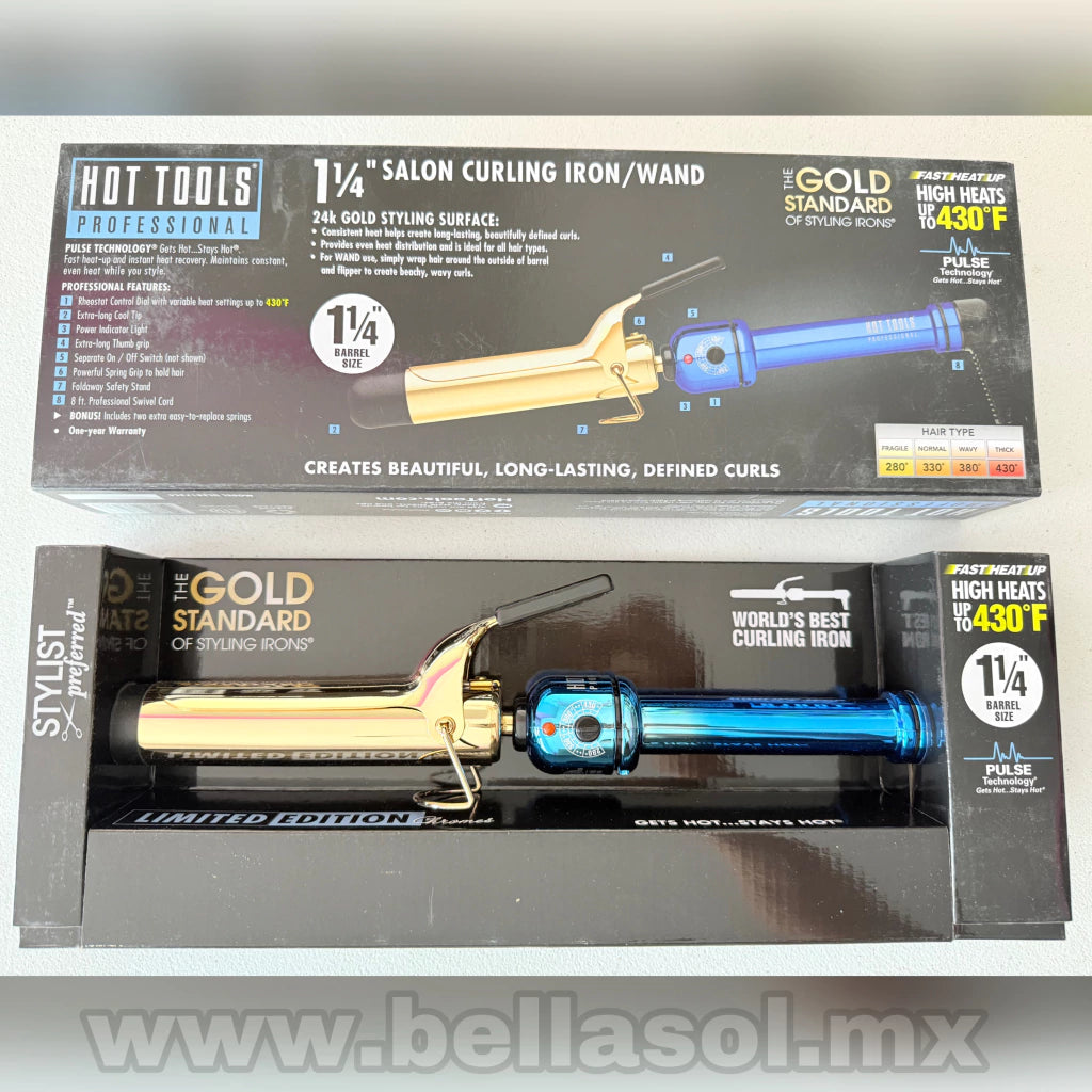 Tenaza Azul 1 1/4" 24K Gold | Hot Tools Profesional - con Caja