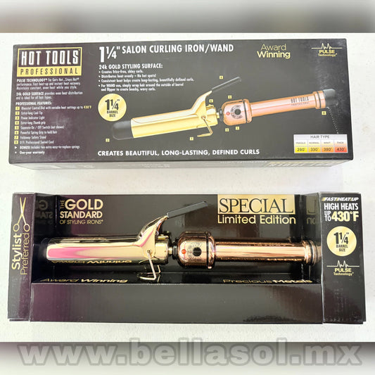 Tenaza 1 1/4" 24K Gold | Hot Tools Profesional - con Caja