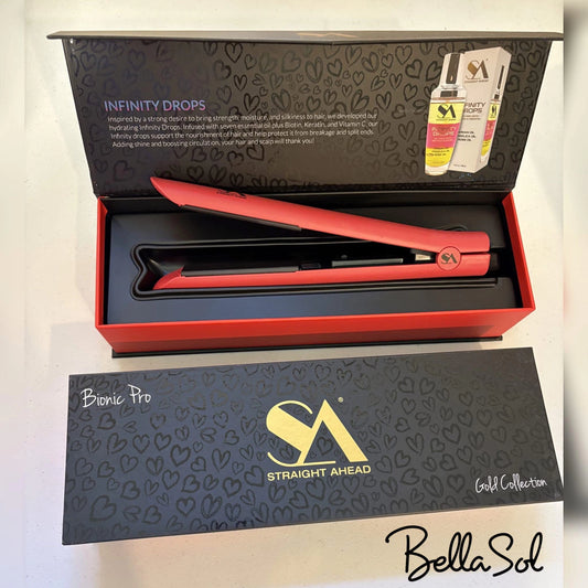 Plancha 1´´ Pro Elite Cerámica (Roja) | Straight Ahead Beauty - Con Caja