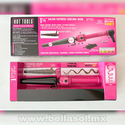 Ferro Rosa Glitter Cónico | Hot Tools Profesional - Con Caja