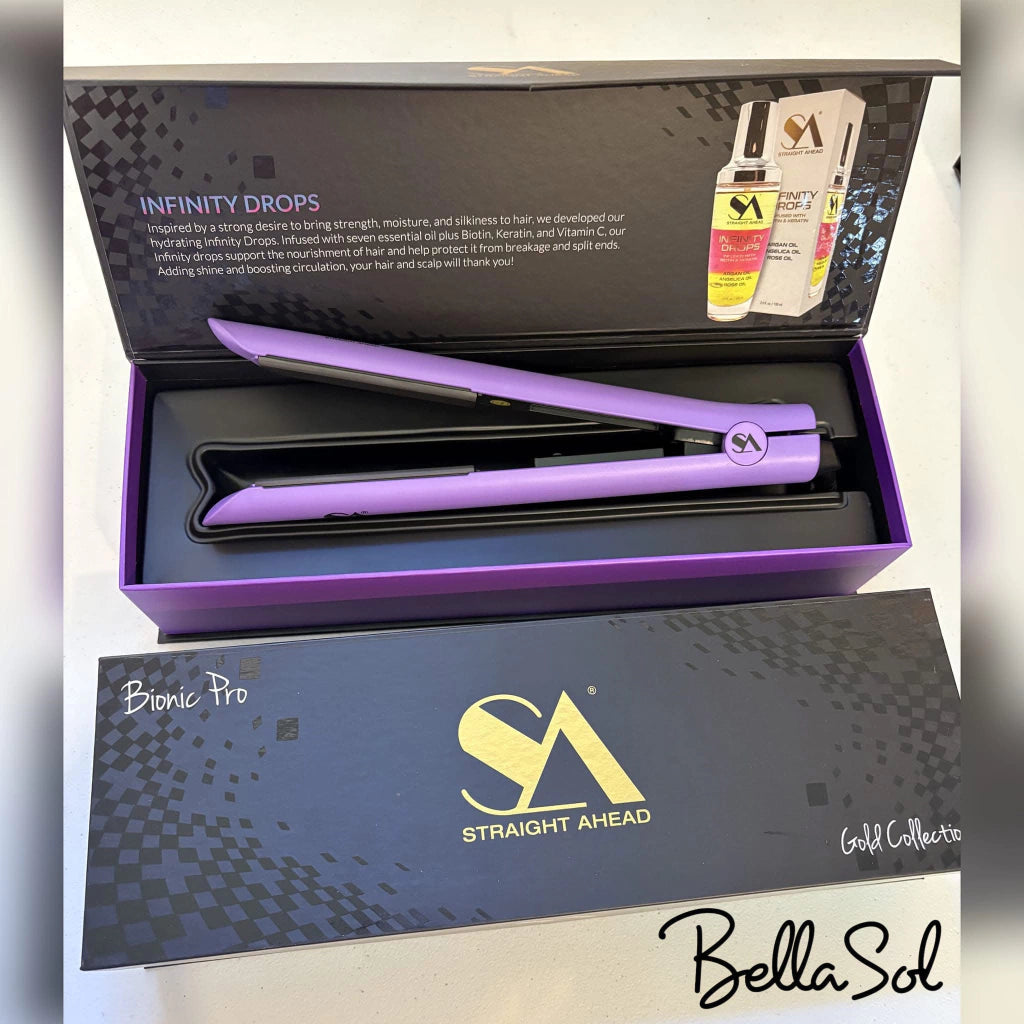 Plancha 1´´ Pro Elite Cerámica (Púrpura) | Straight Ahead Beauty - Con Caja