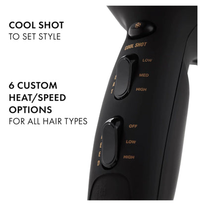 Secadora Negra Mate 2 accesorios | Hot Tools Professional - Con Caja Blanca