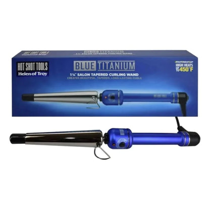 Ferro Cónico 1 1/4" Blue Titanium | Hot Tools Profesional - Con Caja