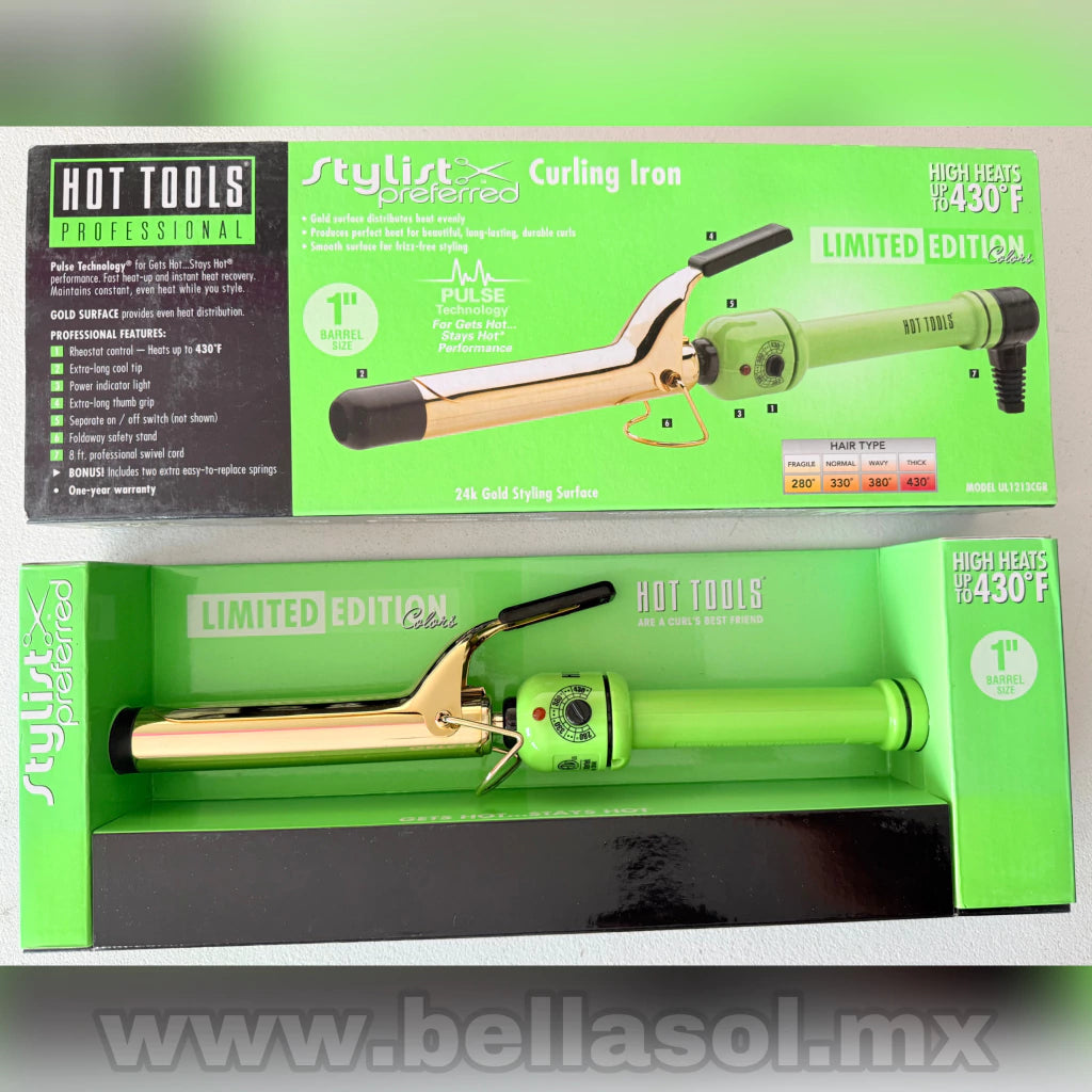 Tenaza Verde 1" 24K Gold | Hot Tools Profesional - con Caja