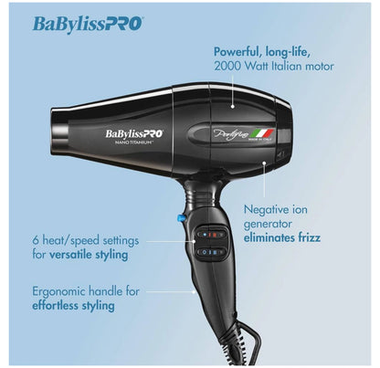 Secadora Portofino 2 Mil Watts C/Boquilla | BabyLiss Pro - Sin Caja